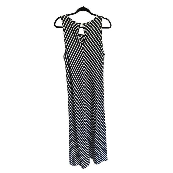 Anthropologie Saturday Sunday Striped Navy Sleeveless Maxi Dress Large Nautical - Picture 1 of 7